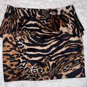 NWT Animal Print Skirt INC
